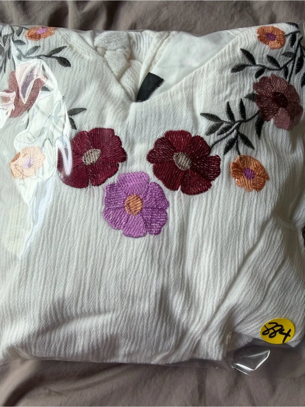 Floral Cream Ivory Open Shoulder Romper Womens Size Small Bohemian Festival